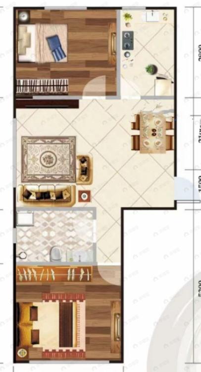 麓林春语2室2厅1卫户型图