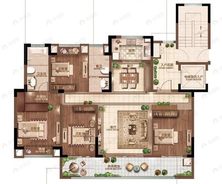 汀海壹品4室2厅2卫户型图