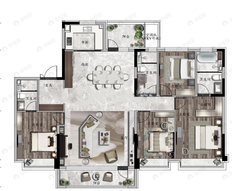 碧桂园云顶4室2厅3卫户型图