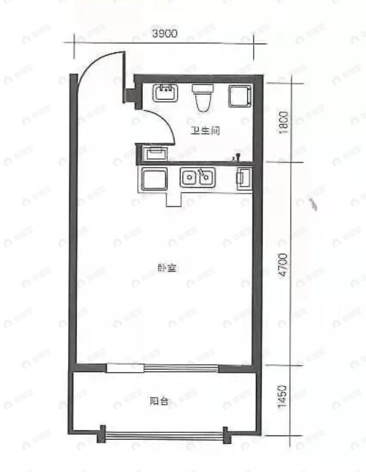 翠岫联芳1室1厅1卫户型图