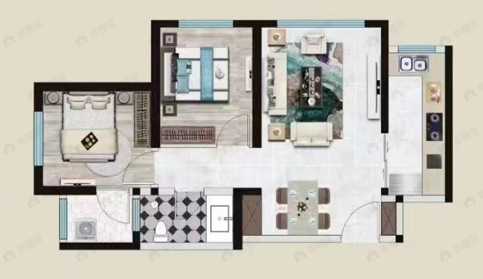 忆江南2室2厅1卫户型图