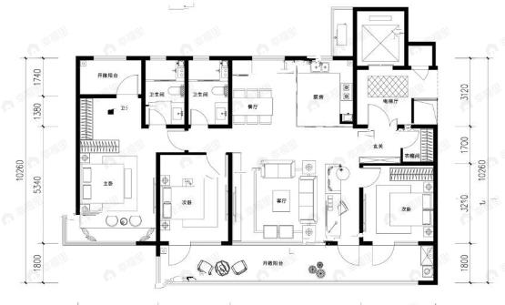 唐岛湾·君汇4室2厅2卫户型图