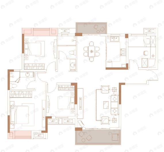 天熙楚世家4室2厅2卫户型图