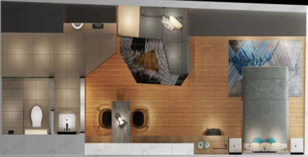 1室1厅1卫建面67m²南户型图