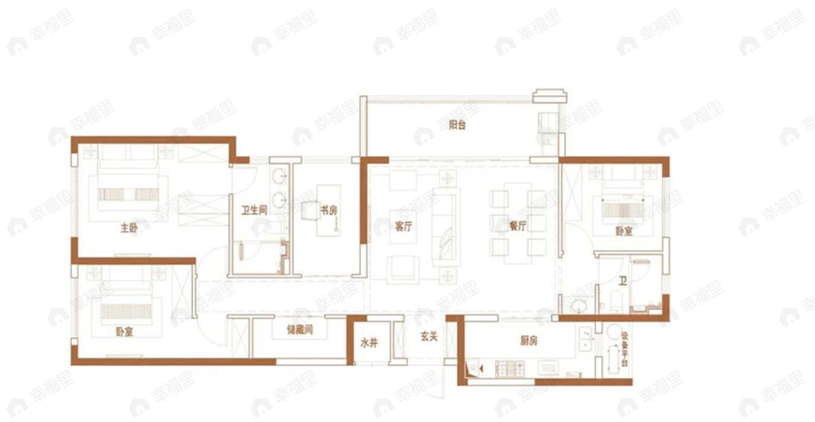 洪大新力合悦滨江4室2厅2卫户型图