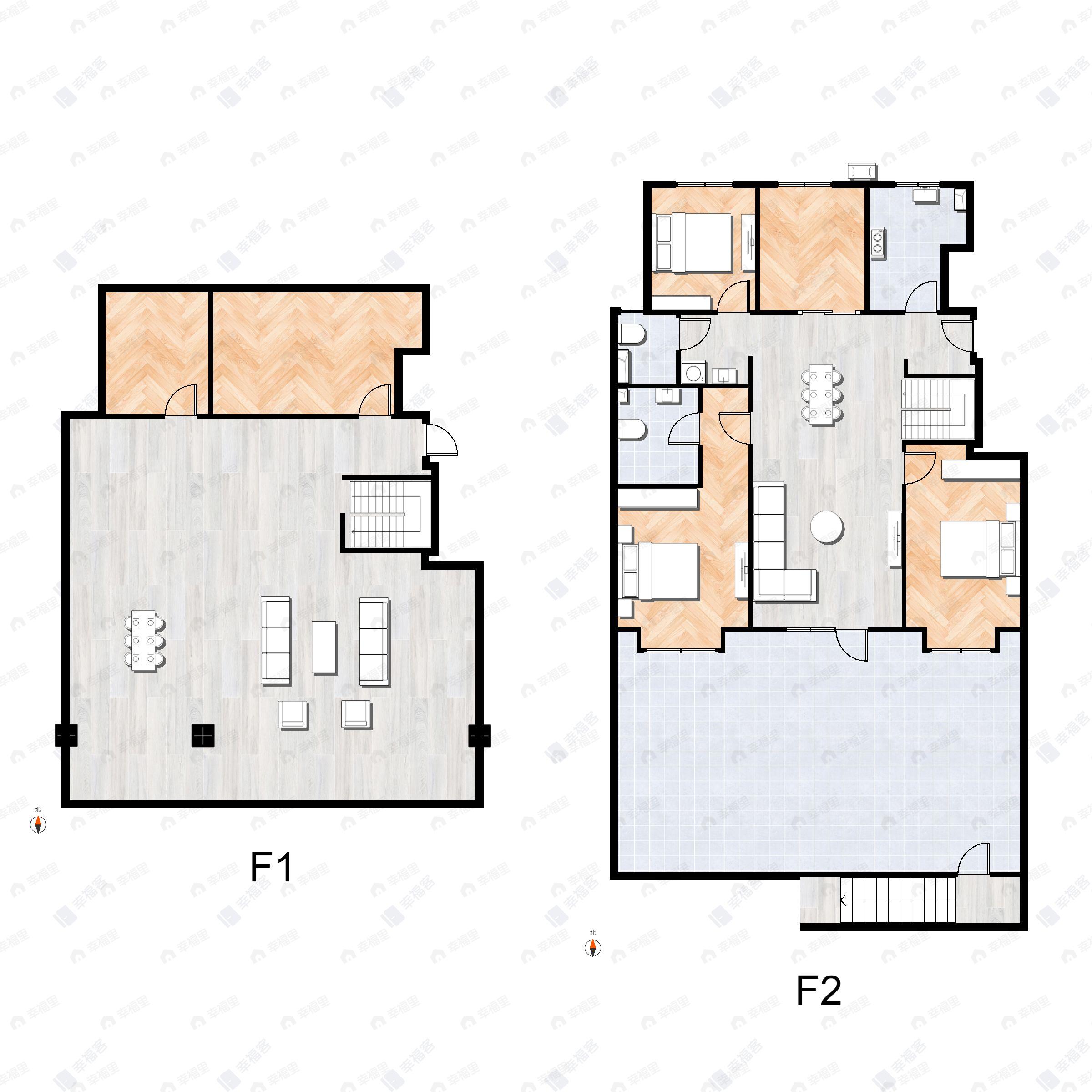 4室3厅2卫建面280平北|南户型图