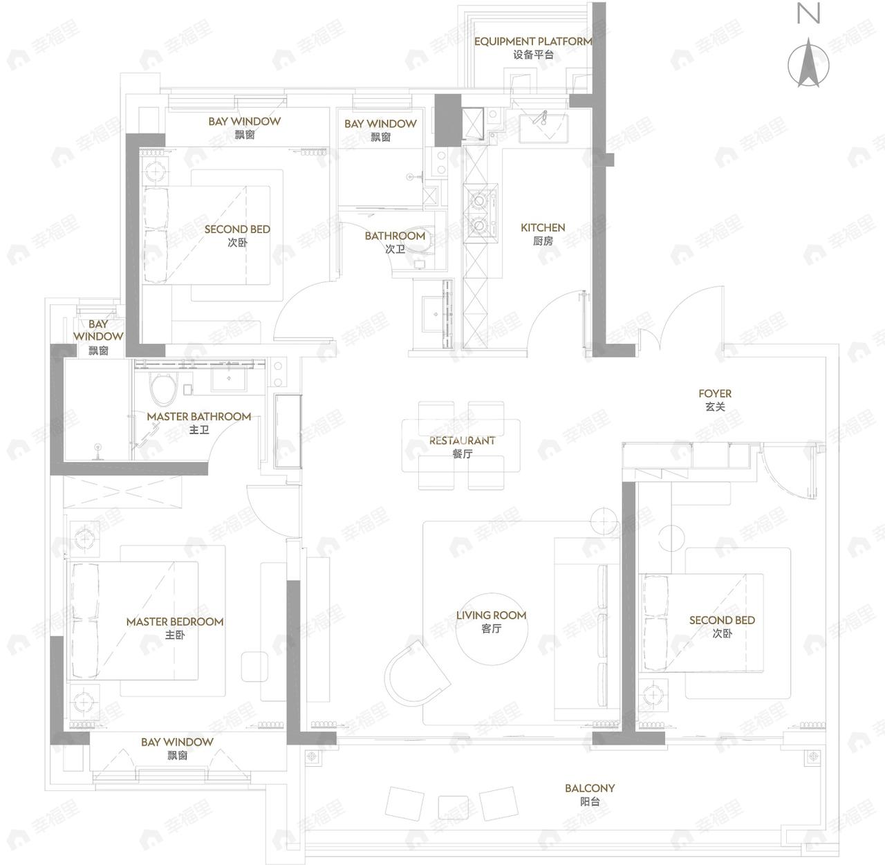 星澜云邸3室2厅2卫户型图