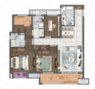 新城十里锦绣4室2厅2卫户型图