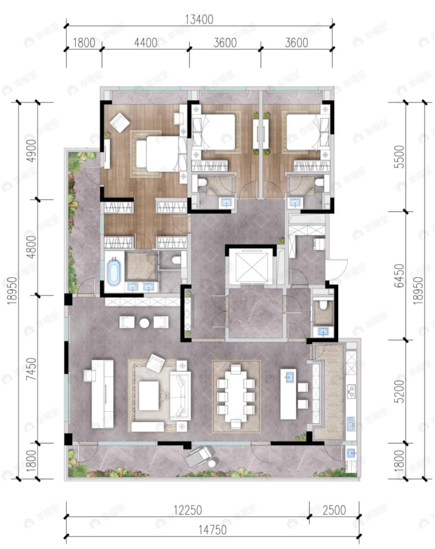 金茂府3室2厅4卫户型图