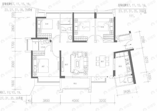 招商臻城4室2厅2卫户型图