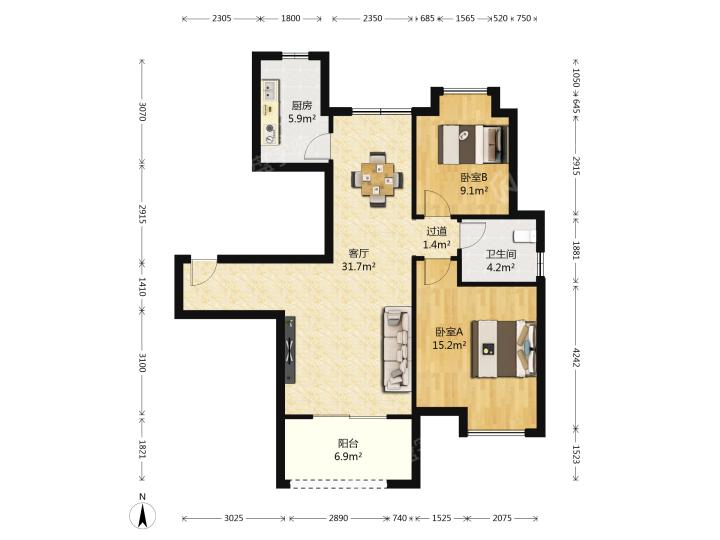 整租·万达御景仕家