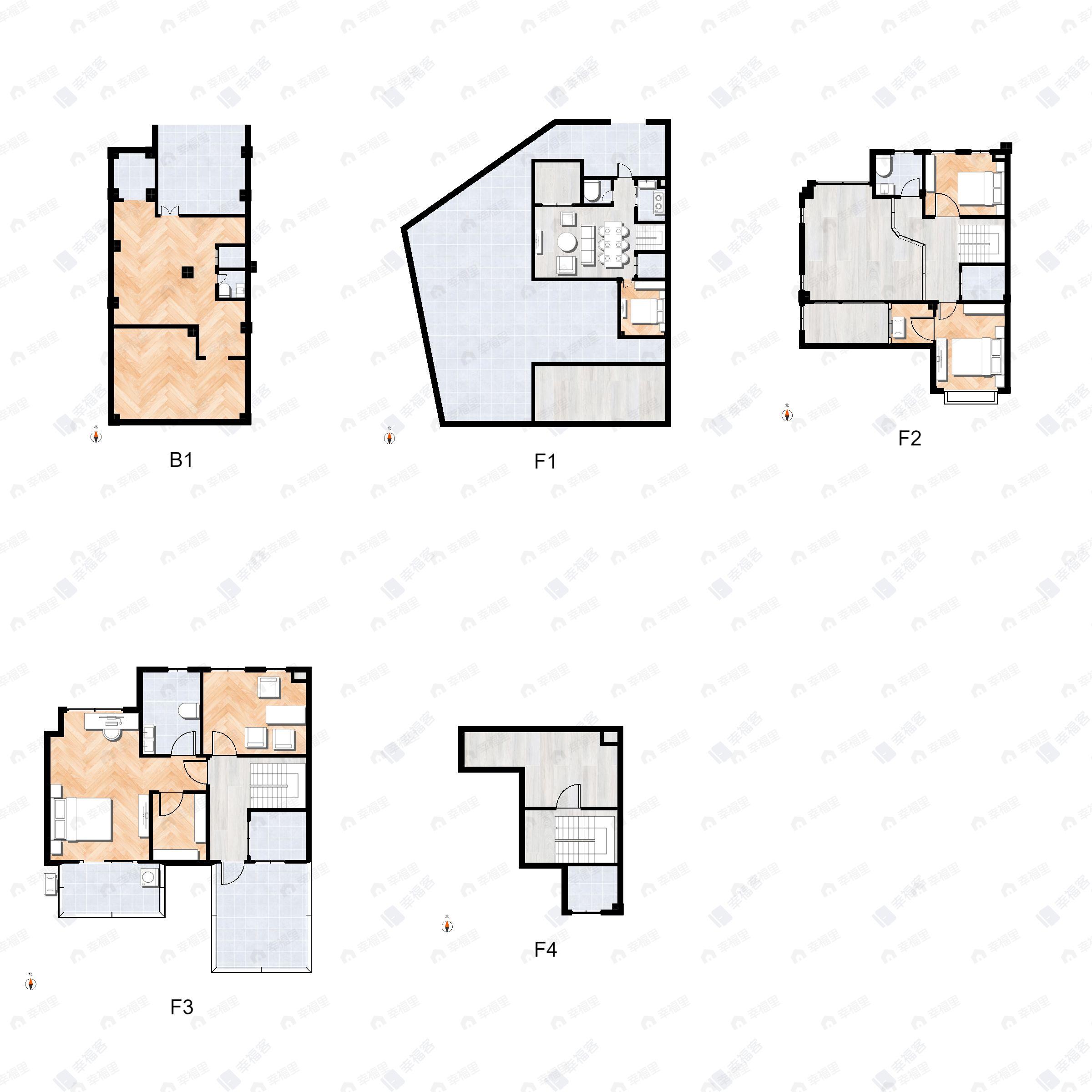 5室3厅4卫建面185平户型图