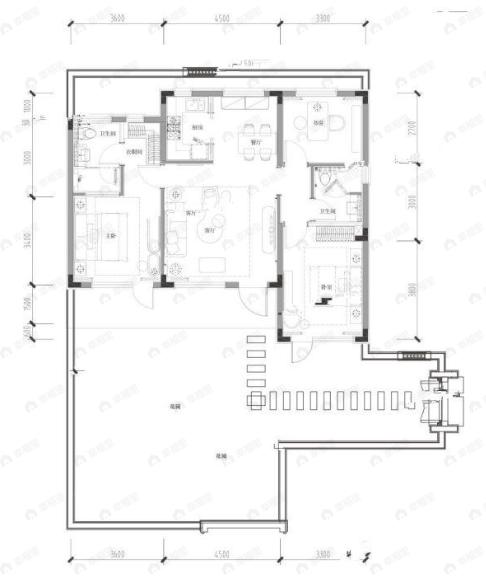 滨江·天目山晓城3室2厅2卫户型图