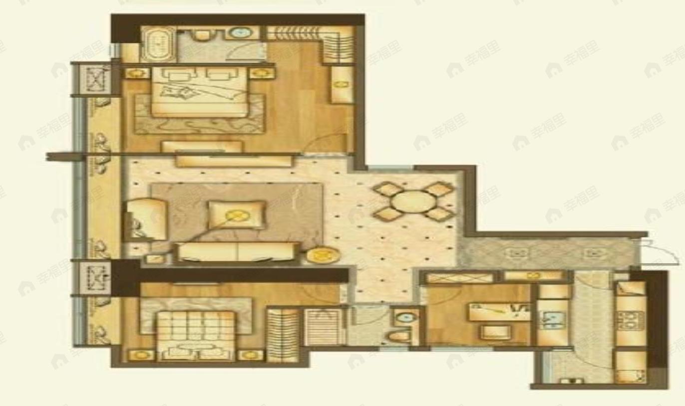 日月光解放碑1号R33室2厅2卫户型图