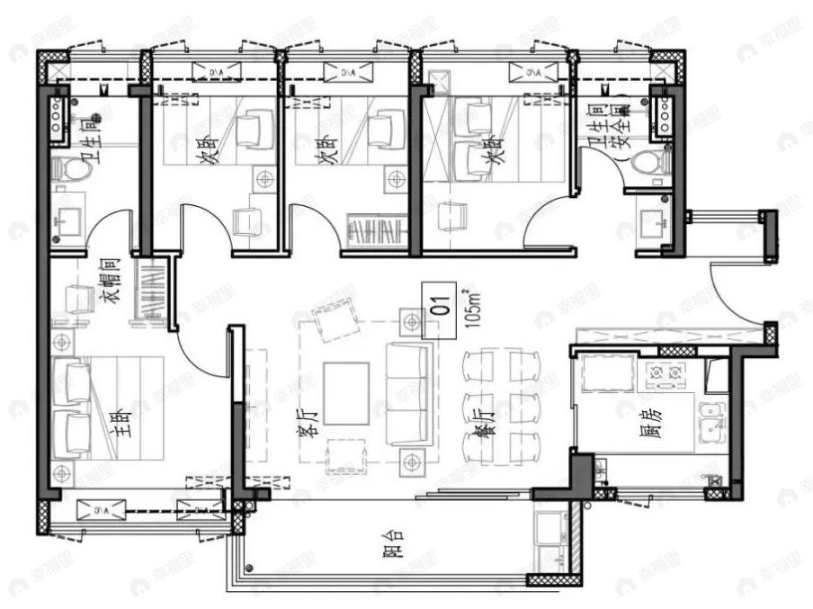 云海臻府4室2厅2卫户型图