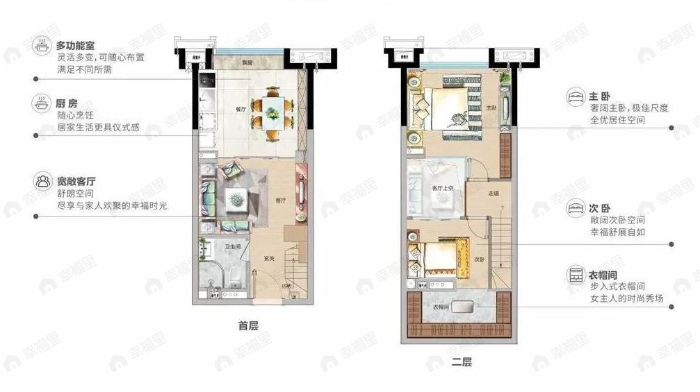 新塘奥园城市天地2室2厅1卫户型图