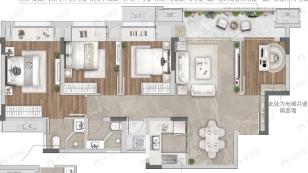 中航昕晖璟辰4室2厅2卫户型图