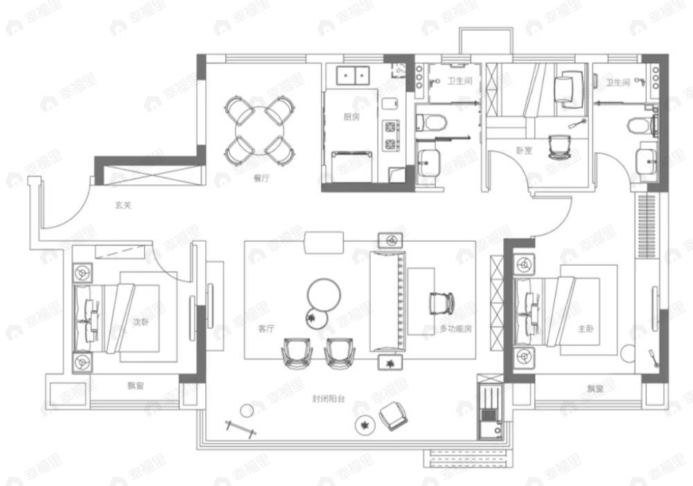 信园蓝庭4室2厅2卫户型图