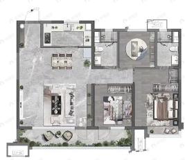 大华紫樾府3室2厅2卫户型图