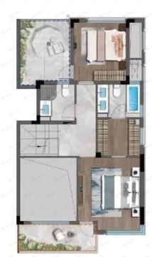 雨润星雨华府3室2厅3卫户型图