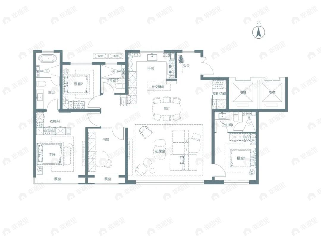 北京瑞府4室2厅3卫户型图