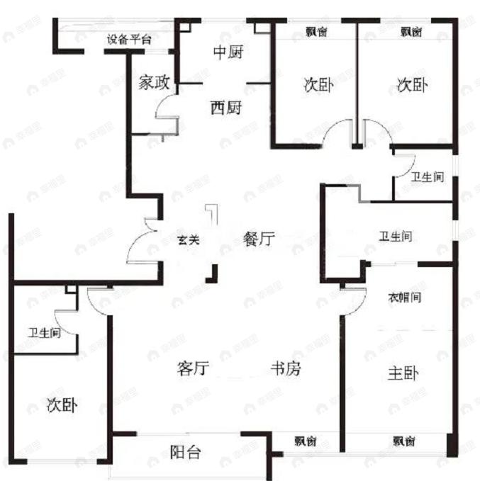 鸿印里5室2厅3卫户型图