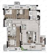 中南上悦城3室3厅2卫户型图