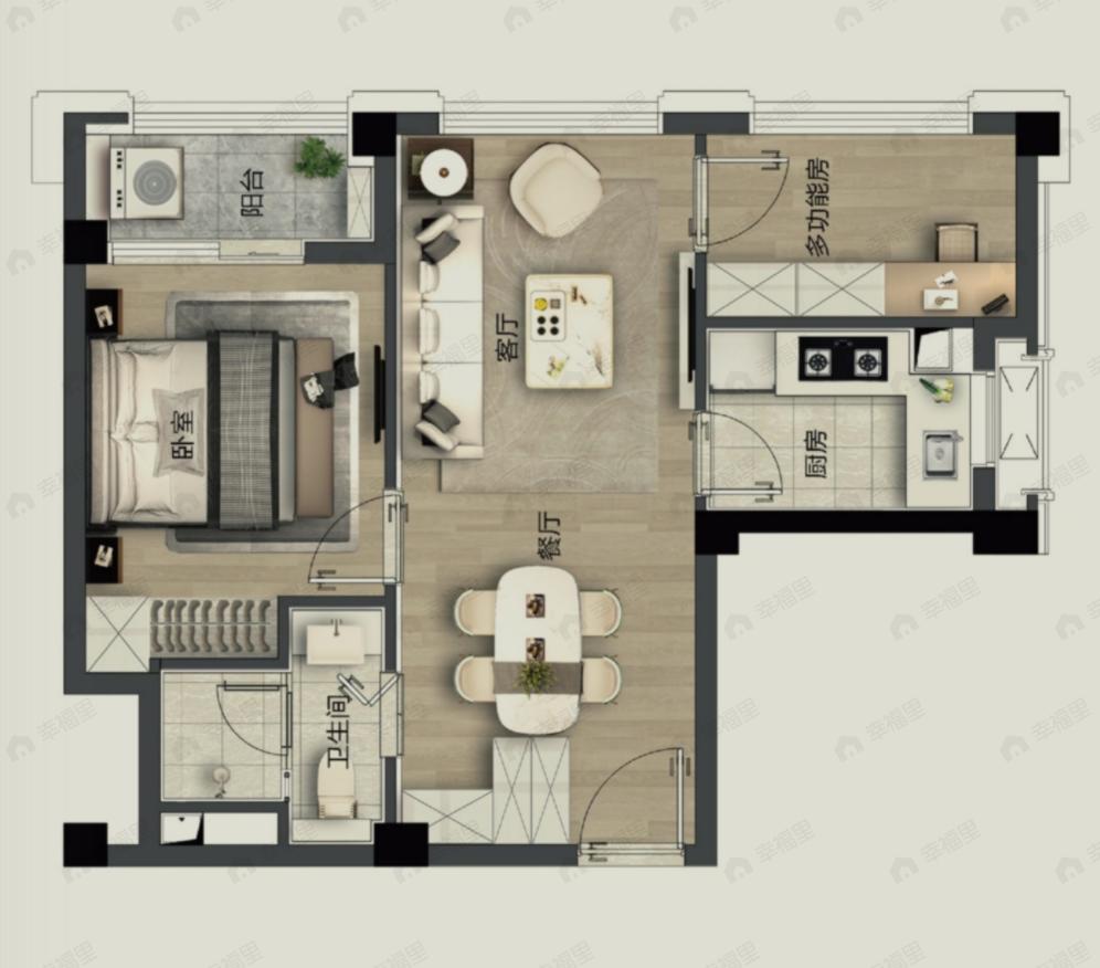 实地紫薇公馆2室2厅1卫户型图
