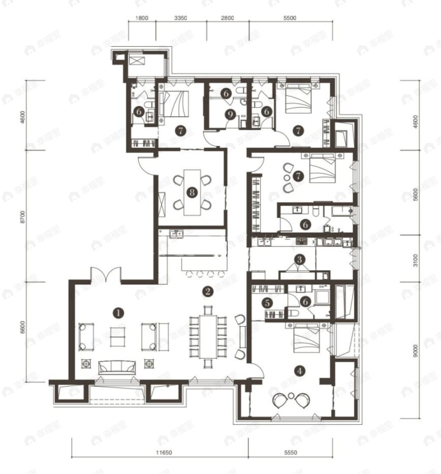华纳豪园四六期4室2厅4卫户型图