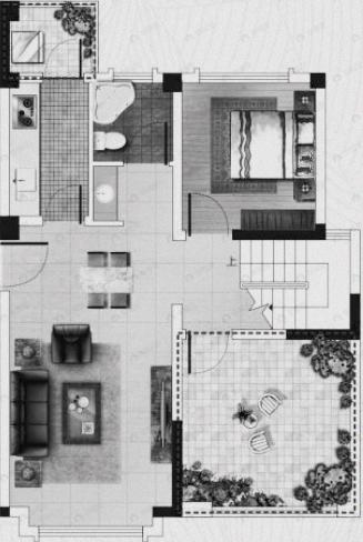 2室2厅2卫建面99平南户型图