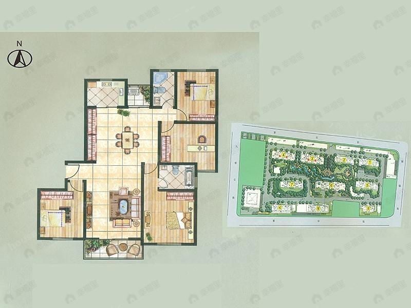 新城尚品4室2厅2卫户型图