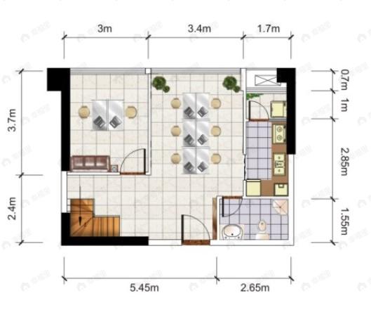 洲际健康城3室2厅2卫户型图