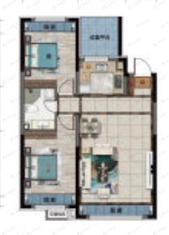 青阳华府2室2厅1卫户型图