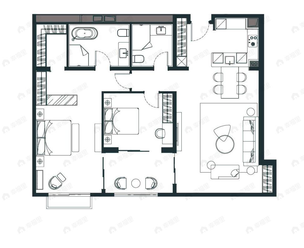 丽苑太和2室2厅2卫户型图