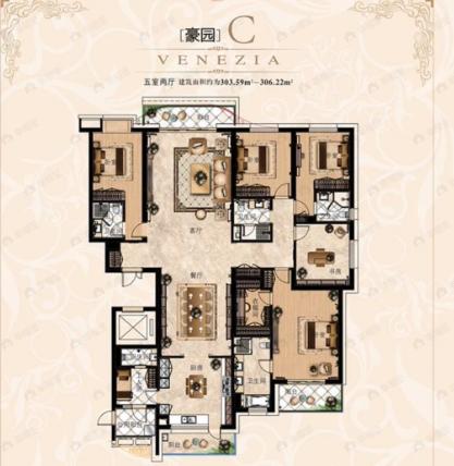 百汇园6室2厅4卫户型图