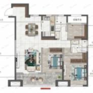 融创阅澜庭3室2厅2卫户型图