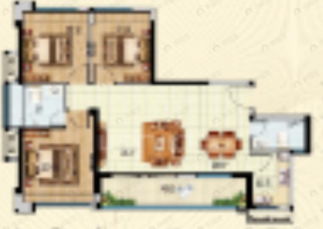 君山新城3室2厅2卫户型图