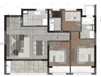 中国铁建花语云萃华庭3室2厅2卫户型图