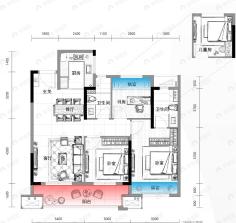 大家十里桃源3室2厅2卫户型图