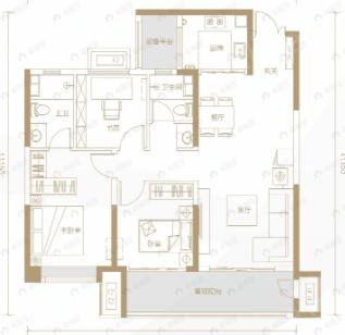 蓝光未来城3室2厅2卫户型图