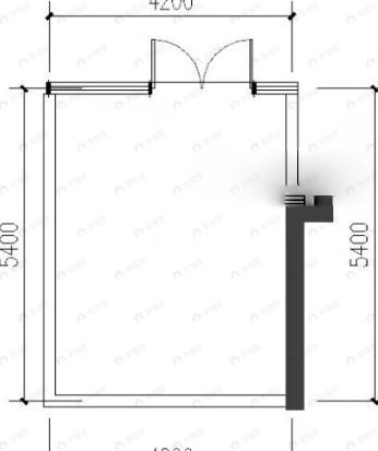 1室1厅建面23m²北户型图