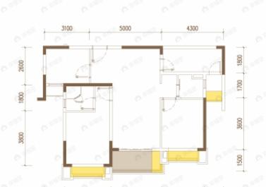 星徽城3室2厅2卫户型图