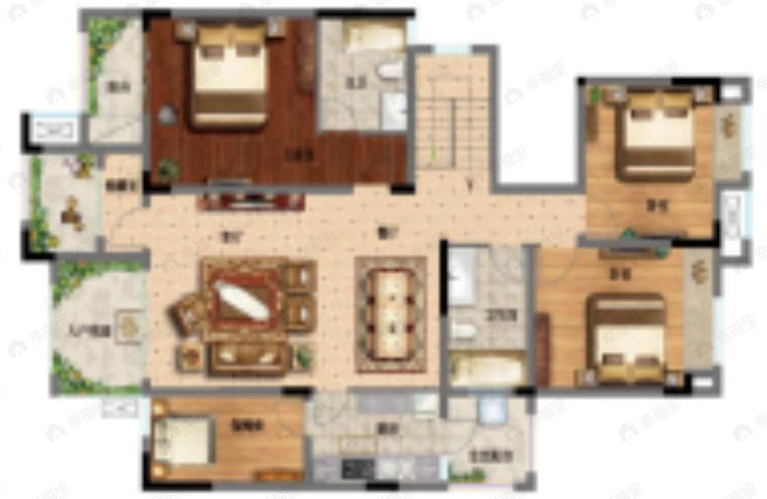康田栖樾4室2厅3卫户型图