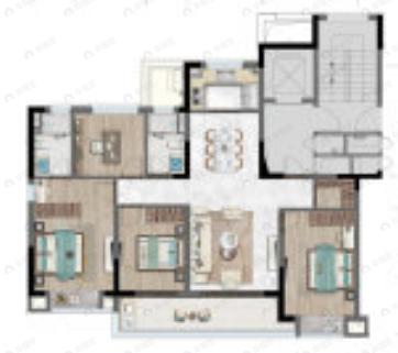 兰香园4室2厅2卫户型图
