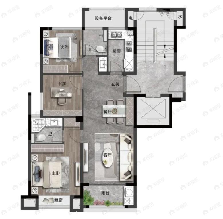 云亭里3室2厅2卫户型图