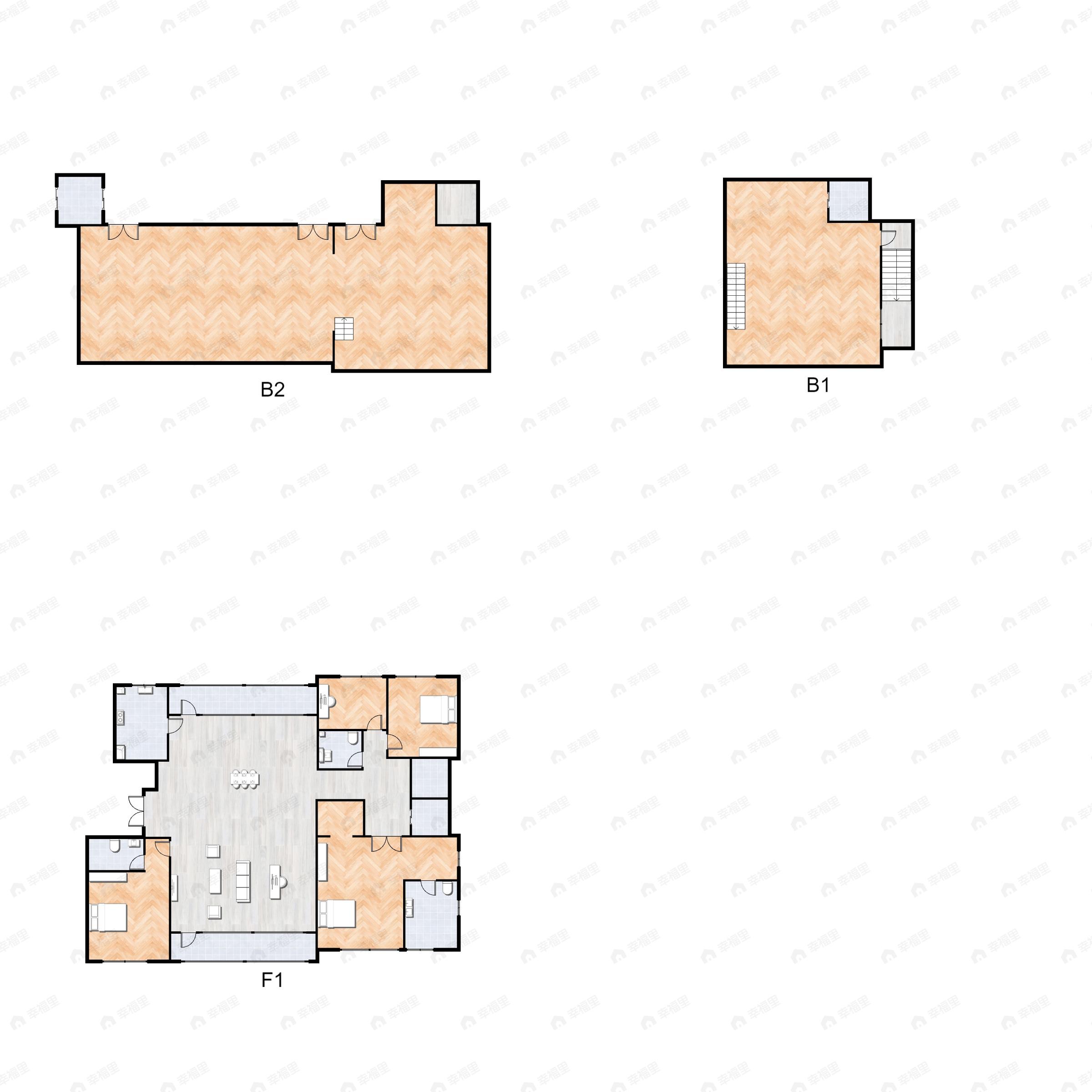 4室2厅3卫建面540平南|北户型图