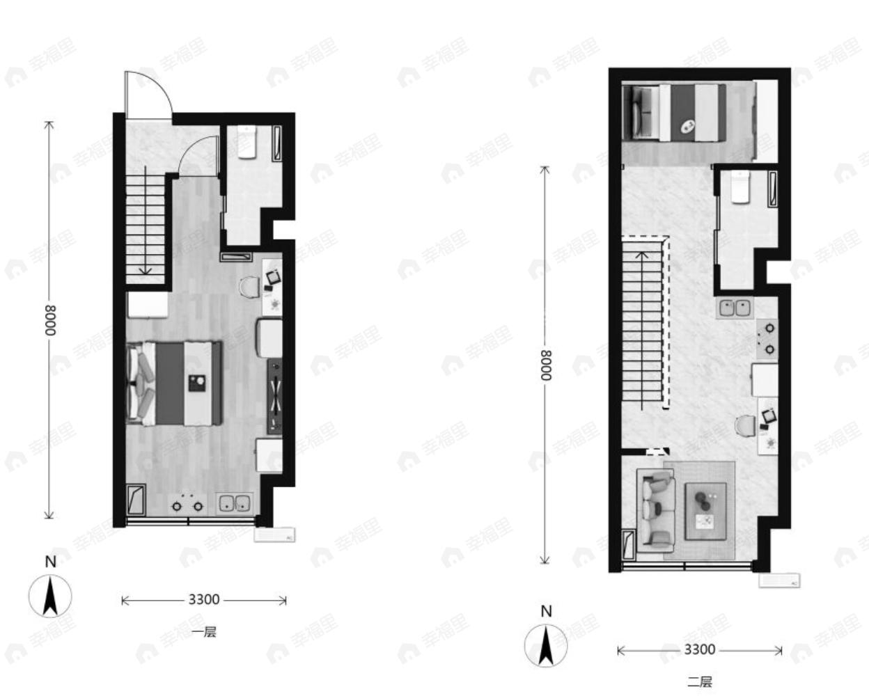 文景尚品2室1厅2卫户型图