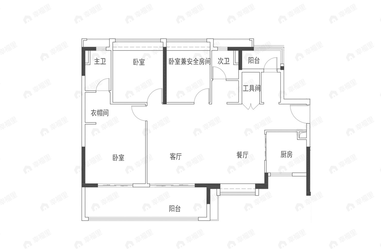 天河保利天汇4室2厅2卫户型图