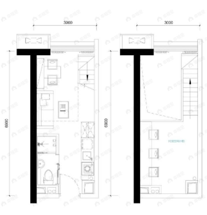 1室1厅1卫建面33平户型图