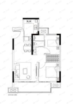 远洋风景东方2室2厅1卫户型图